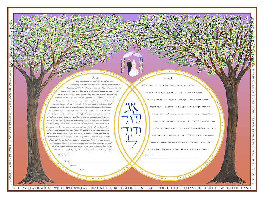 Double-Ring-Ketubah-Print-Sunset